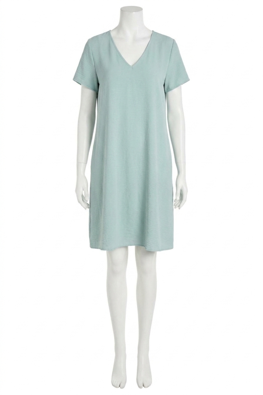 NEW MITTOSHOP time after time v-neck dress in green